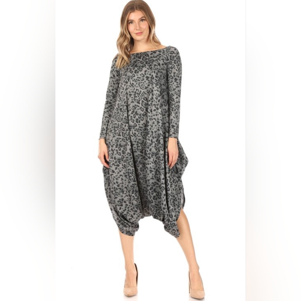 Canari Leopard Print Harem Jumpsuit | Oversized Boho Lounge Piece